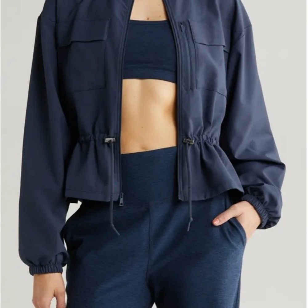 Beyond Yoga Blue Utility Jacket Relaxed Fit